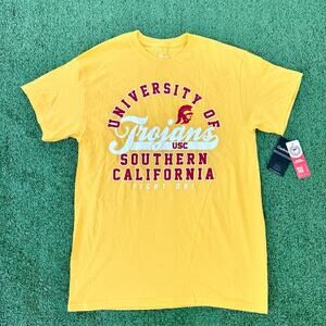 USC University Of Trojans T Shirt Yellow Tee Collegiate Licensed Product